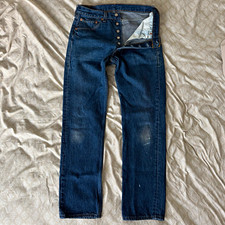 Vintage Levis 501xx 90s USA Jeans Dark Wash Sun Faded Men  s Streetwear 31x30