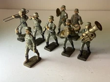 8 PC Lineol WWII German Band Army Marching Composite Toy Soldiers 1940’s