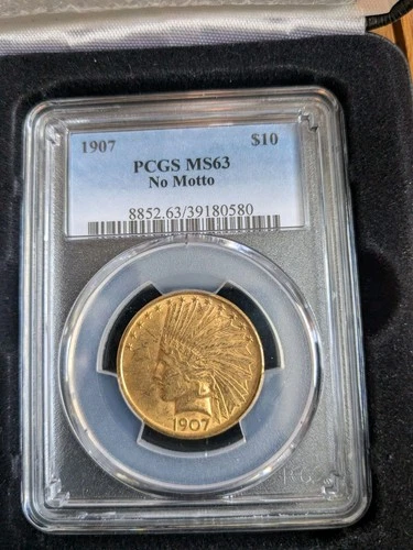 1907 10.00 ICG MS 63  NO PERIODS  INDIAN HEAD Ten Dollar Liberty Gold Piece