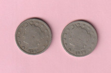 1898 & 1899 LIBERTY HEAD  V  NICKELS CIRCULATED CONDITION ** FREE SHIPPING **