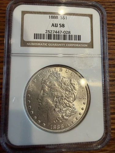1888 P Morgan Silver Dollar NGC Certified AU58
