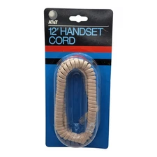 AT&T 12' Handset Cord Light Beige Phone Base to Handset H4DU-60 Handset Cord Co