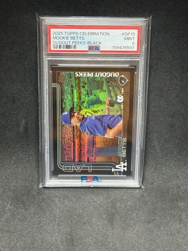 2025 Topps Series 1 Dugout Peeks Mookie Betts #DP-15 Black #02/10 PSA 9 POP 1