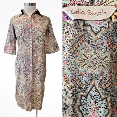 Liberty London+Leila Smith Liberty Paisley Tana Cotton Shirt Dress 12Aust-UK/8US
