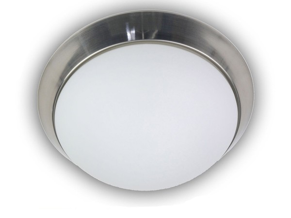 Led Deckenlampe Opalglas Matt Dekorring Nickel Flurbeleuchtung Dielenlampe Ø40Cm-image