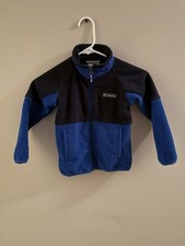 Columbia Boys Royal Blue and Navy Colorblock Fleece Zip-Up Jacket Size 4T