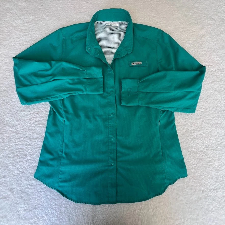 Chemise Columbia PFG Performance Fishing Gear - Homme - Medium - Vert Menthe - NEUF
