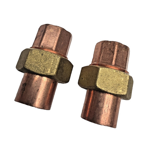 Lot of 2 Primex 83840 1/2" Nom x 5/8" C x C Cast Copper Union Fitting New