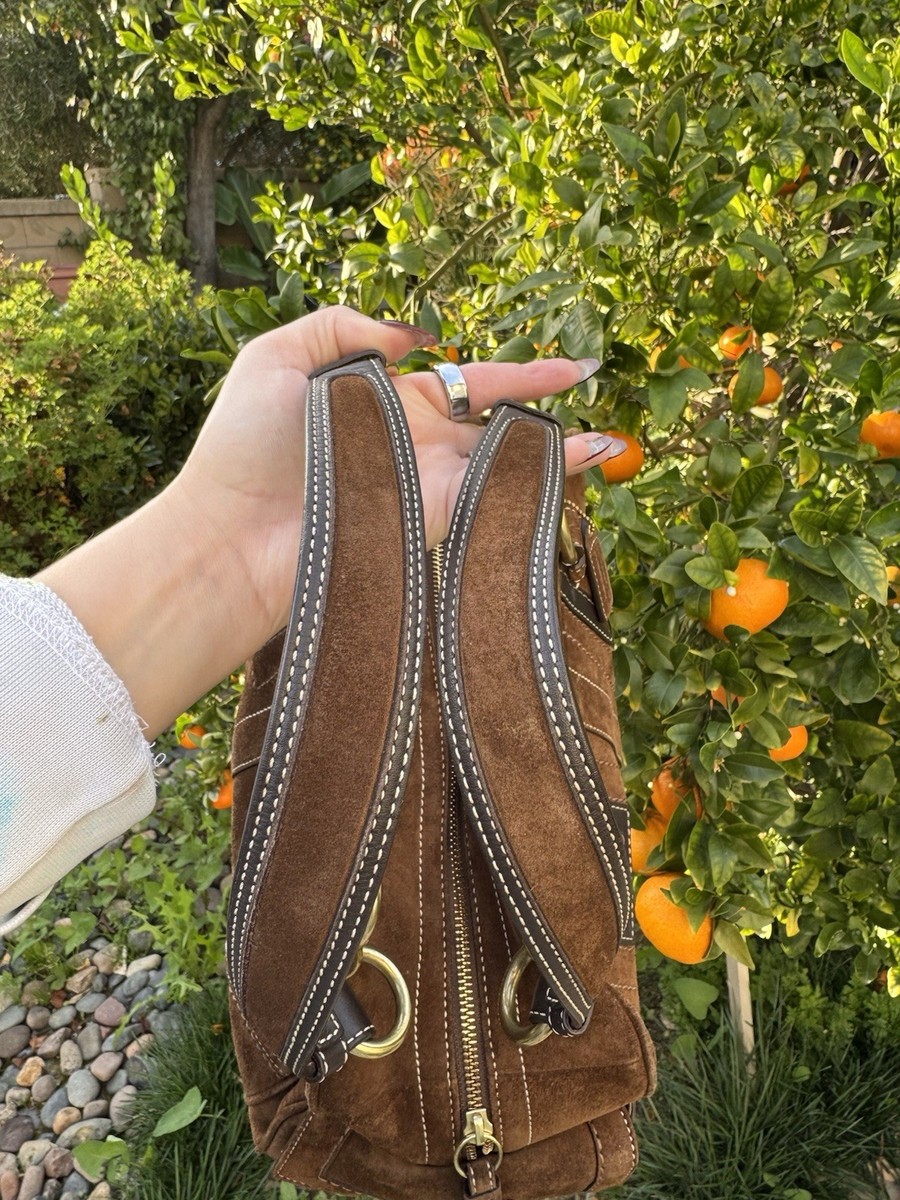 バッグ navy co Coach SMALL 10061 Vintage Mia Soho Y2K Brown Suede Shoulder Bag | eBay