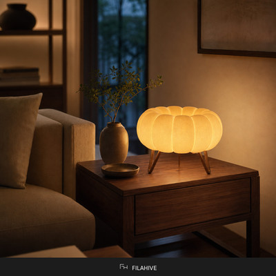 Airy Table Lamp Sculptural Petal Design Mid Century Modern Warm Light Home Decor
