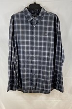 John Varvatos Star USA Men's Plaid Button Down Shirt Gray Long Sleeve XL