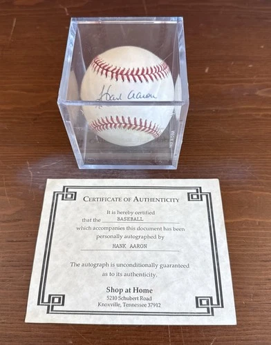 HANK AARON HOF Signed Autograph Auto NL Baseball Braves CoA No Sticker