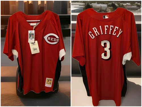 New Ken Griffey Jr Mitchell & Ness 2007 Cooperstown BP Reds Jersey XL $130