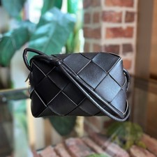 BOTTEGA VENETA Brown Intrecciato Leather Cros...