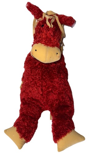 JELLYCAT Large Red Plush BUNGLIE HORSE 17" Stuffed Animal Toy