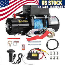 Electric Winch 10000lb Synthetic Rope Towing Trailer Truck Suv For Jeep Wrangler
