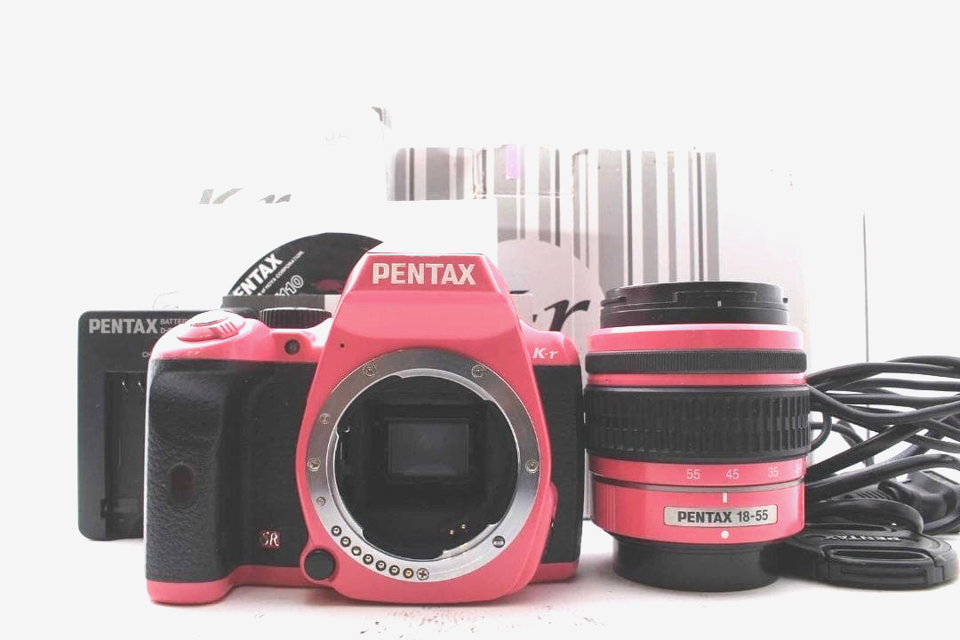 Pentax K-r Pink 12.4MP DSLR smc DAL 18-55mm F3.5-5.6 AL SR Shake