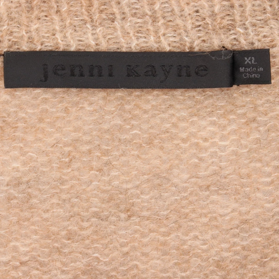 Jenni Kayne 男友开衫 XL 码米色羊驼羊毛针织 V 领毛衣 — 第 4/4 张图片