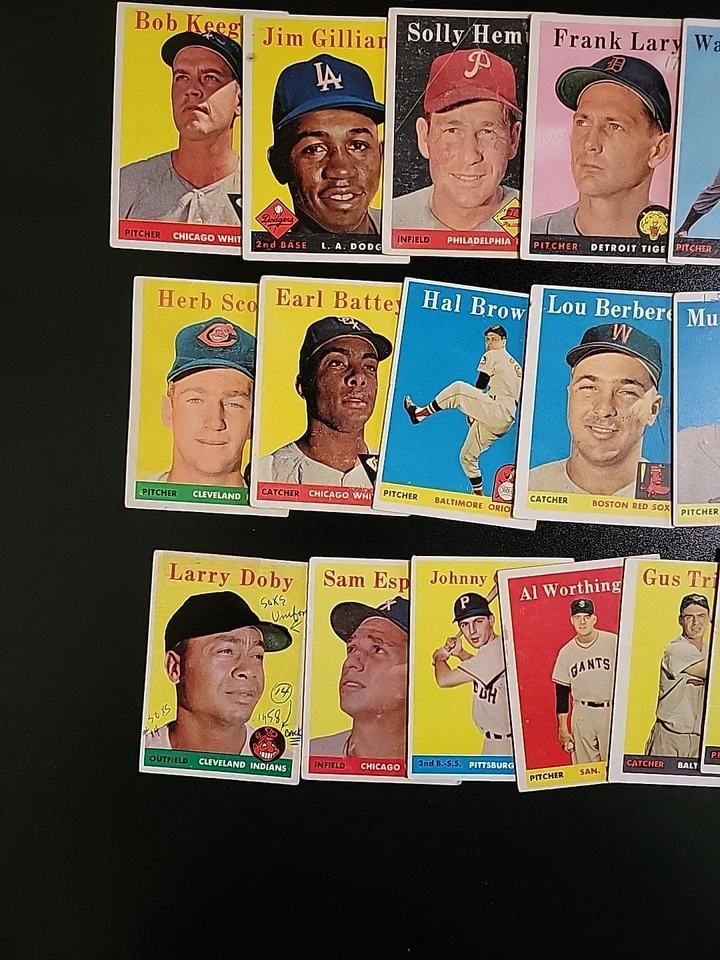 Lote de béisbol 1958 Topps - 36 diferentes - con puntaje de George Crowe y hierbas Foto 4 de 4