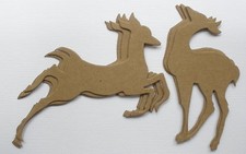  4  REINDEER - Christmas Raw Bare Unfinished Chipboard Die Cuts