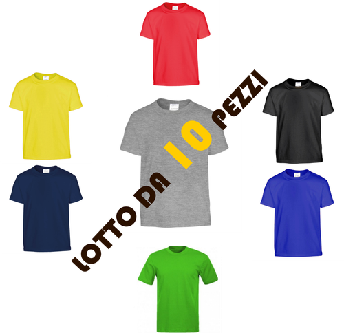 Stock Lotto Pacchetto 10 Magliette Manica Corta 100% Cotone Pettinato Da  Lavoro | eBay