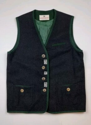Steinbock Tyrol Austria Buttons Vest Cashmere Wool Excellent Condition 