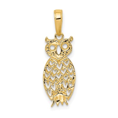 14 Karat Gelbgold Eule Anhänger