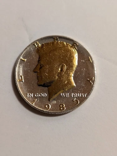1985 🔥SILVER Kennedy Half Dollar Choice Uncirculated GEM, Gold Plated