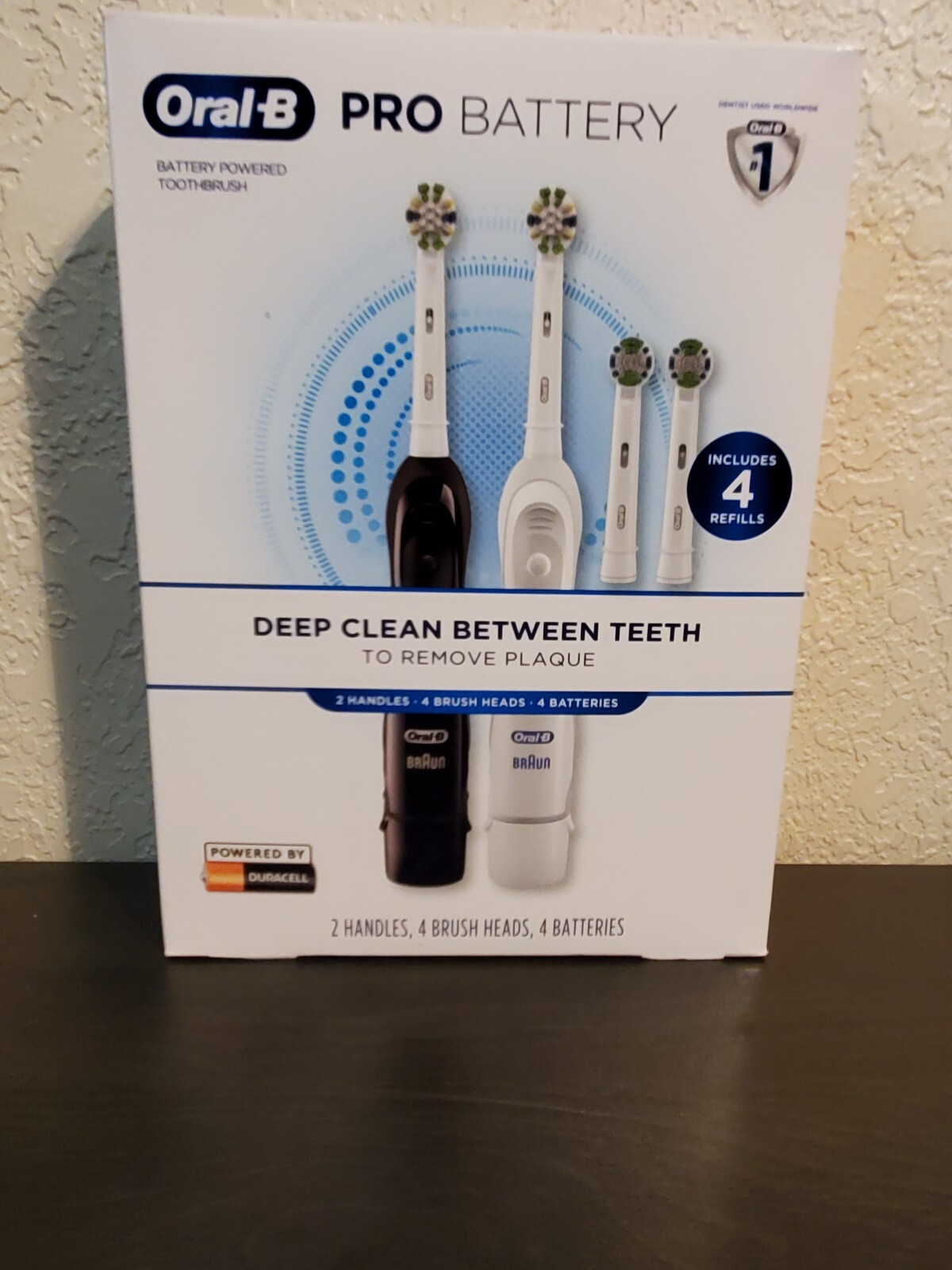NEW OralB Pro Advantage Battery Powered Toothbrush 2 Pack Black