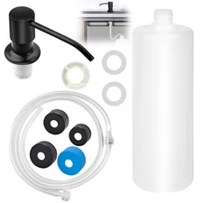 17oz Stainless Steel Soap Dispenser Kitchen Sink Hands Bath Liquid Pump Bottle