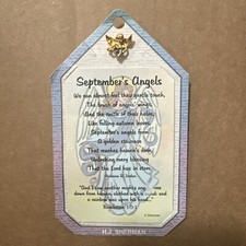 H.J. Sherman  Angel Lapel Pin | September’s Angels With Birthstone / Verse