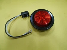 *(2) RED 2" ROUND 3 LED SIDE MARKER CLEARANCE TRAILER TRUCK LIGHT 12V FREE SHIP