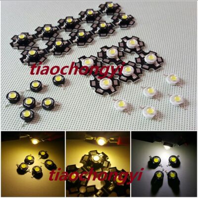 3W High Power LED cool/warm white 3000k 6000k  + 20mm star White/Black PCB