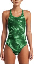 Nike Green Lightning Fast Back 2.0 1pc Swimsuit WOMENS SIZE 32/6 ZP-4861