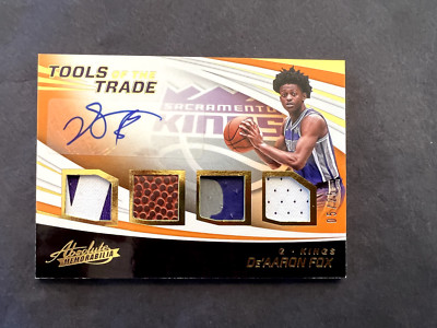 2017-18 Absolute De'Aaron Fox Rookie Auto Patch 5/25 RPA Jersey # 1/1 Level 4