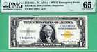 1935A NORTH AFRICA $1 SC - PMG GEM 65 EPQ - Fr 2306 RC block - PMG GEM 65 EPQ — photo 1