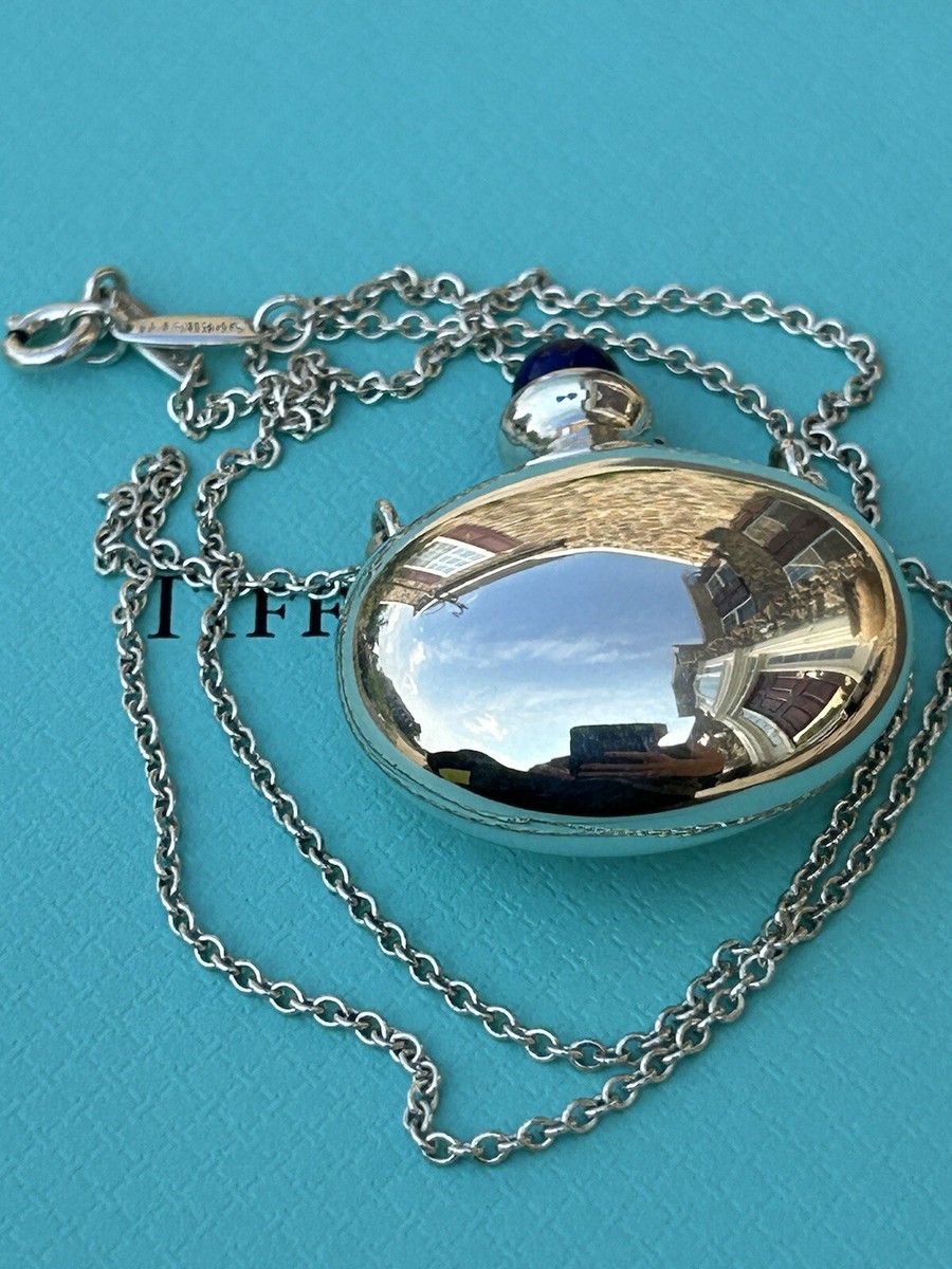 Tiffany & Co Elsa Peretti Silver Lapis Lazuli Stopper Bottle