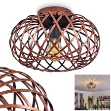 Vintage Decken Lampen Wohn Schlaf Zimmer Leuchte kupferfarben Lichteffekt Retro