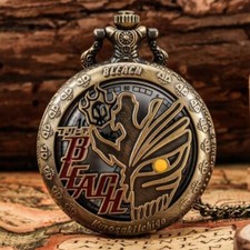 Steampunk Hollow Out Design Men Women Quartz Pocket Watch Necklace Chain Gift