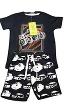 Boy kids T-shirt Printed Tops  Shorts Outfits- Set Short Sleeve 2 Pcs