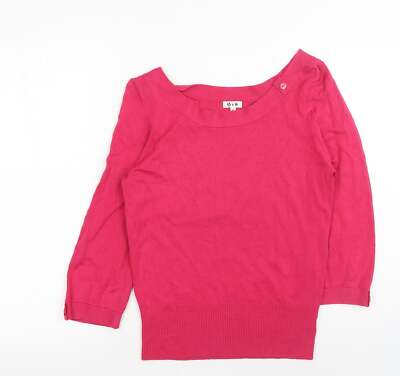B&W Damen Pullover rosa Rundhalsausschnitt Viskosemischung Größe M