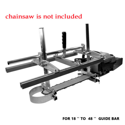 Portable Mobile Chainsaw Mill Log Plank lumber Cutting 48'' Chain Saw Guide Bar