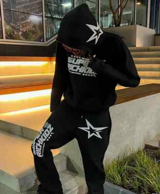 New Men's Hoodie Set 2 PC Super Rich Kidz Sweatshirt Pants Hip Hop Streetwear