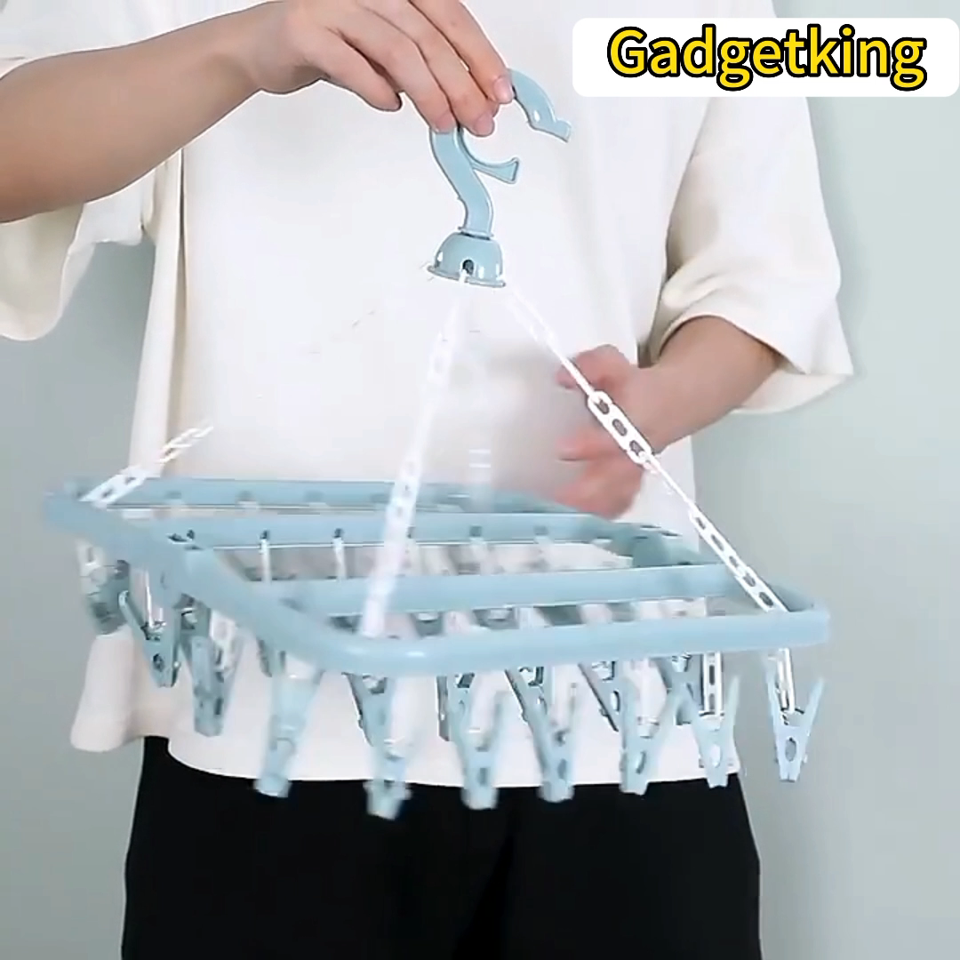 2 Pack Dryer Washing Line 32 Peg Airer Clothes Horse Underwear Sock