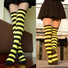 Black and Yellow Striped Over the Knee Socks Costume Thigh-High Ladies Costume
