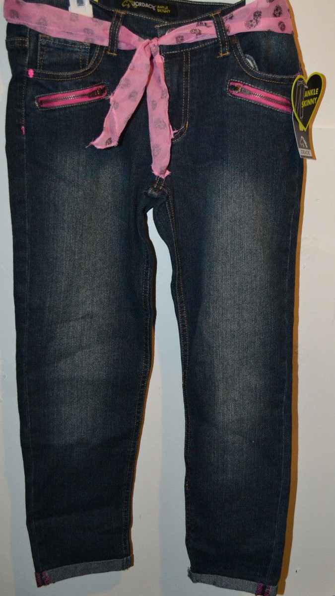 Jordache Girls Ankle Super Skinny Jean W/Belt Sizes 14Nwt  display picture 3