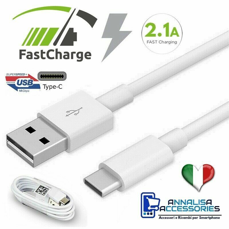 CAVO USB TYPE C CAVETTO TIPO C 1 METRO x DATI CARICABATTERIE VELOCE FAST CHARGER