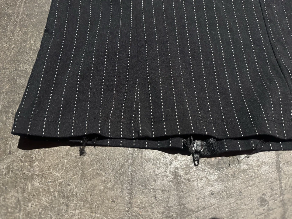 Y2K Black Sequins Lace Pin Stripe Office Siren Grunge Forever 21 Tank Top Small - Image 4 of 4