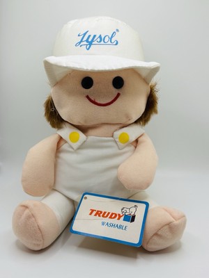 Lysol 8 Zoll Plüsch Trudy waschbare Puppe Vintage 80er Werbe Werbung Neu mit Etikett