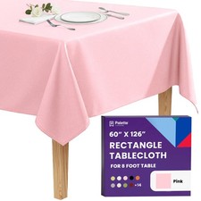 Rectangle Tablecloth - 60 x 126 Inch Pink Table Cloth for 8 Foot Rectangle Ta...